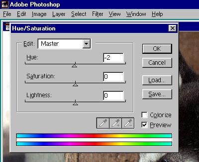 (Last Step) Adjust Hue as shown